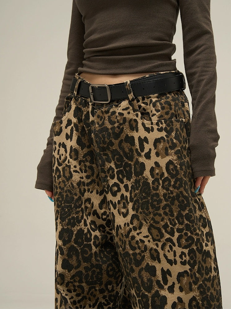 Wild Leopard Print Jeans - Goatlv