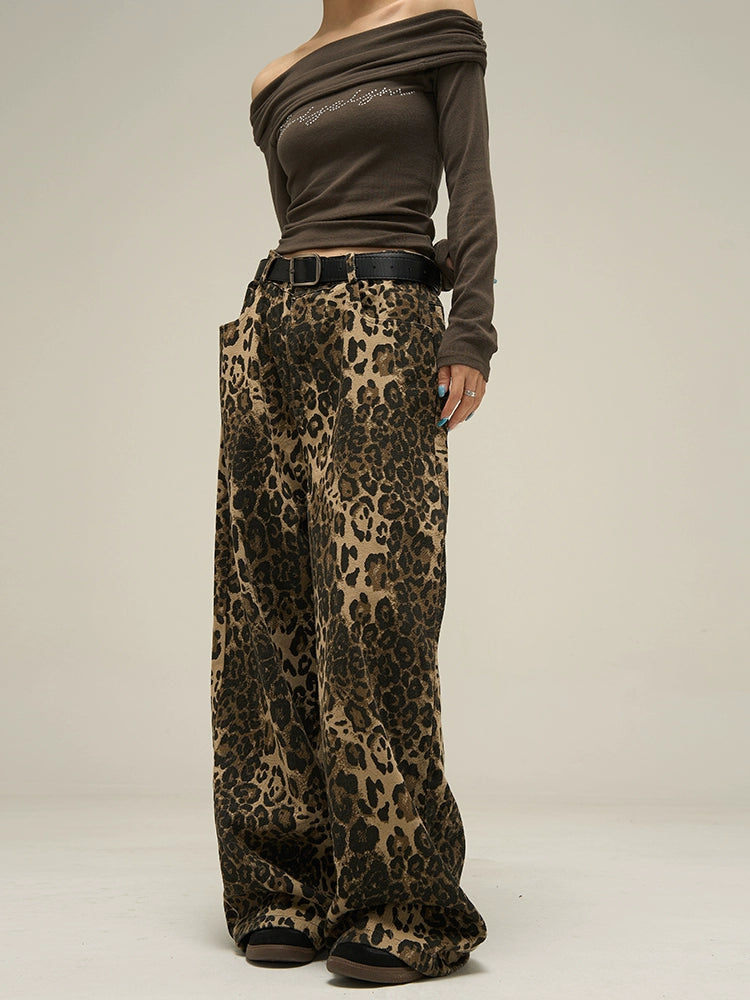 Wild Leopard Print Jeans - Goatlv