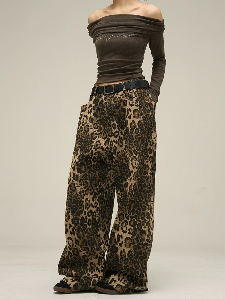 Wild Leopard Print Jeans - Goatlv