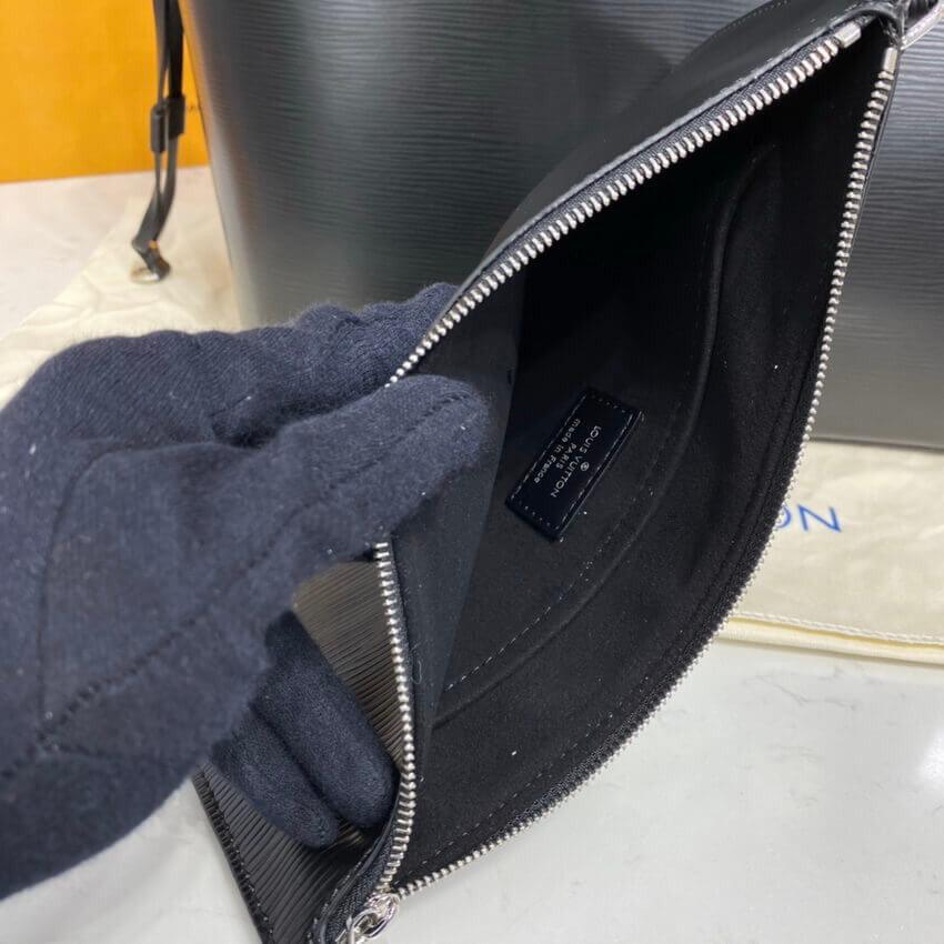 1984 Black Leather Neverfull Bag with Pouch - LUV 549 - GoatLV