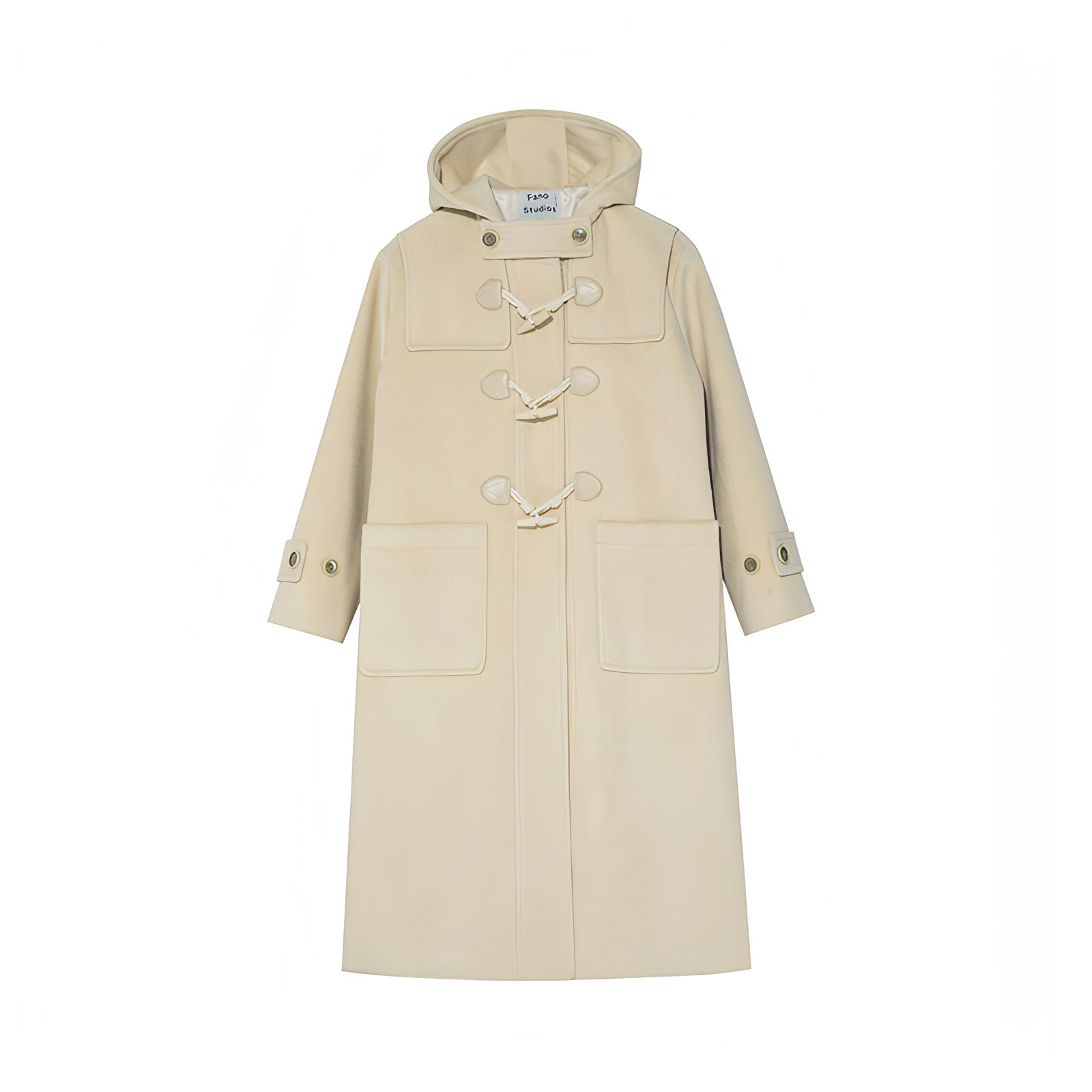 Winter Thicken College Style Hooded Mid-Length Melton Wool Coat - Goatlv