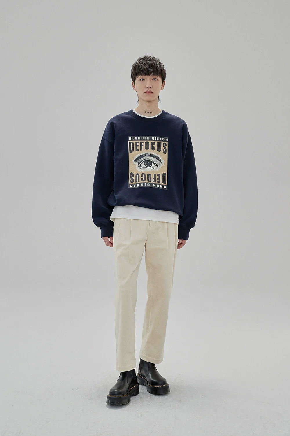 Wide Waist Tab Double-Pleated Relaxed Cropped Pants - Goatlv