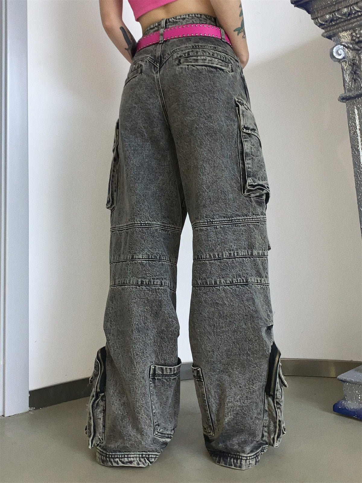 Work Style Multi-Pocket Jeans - Goatlv