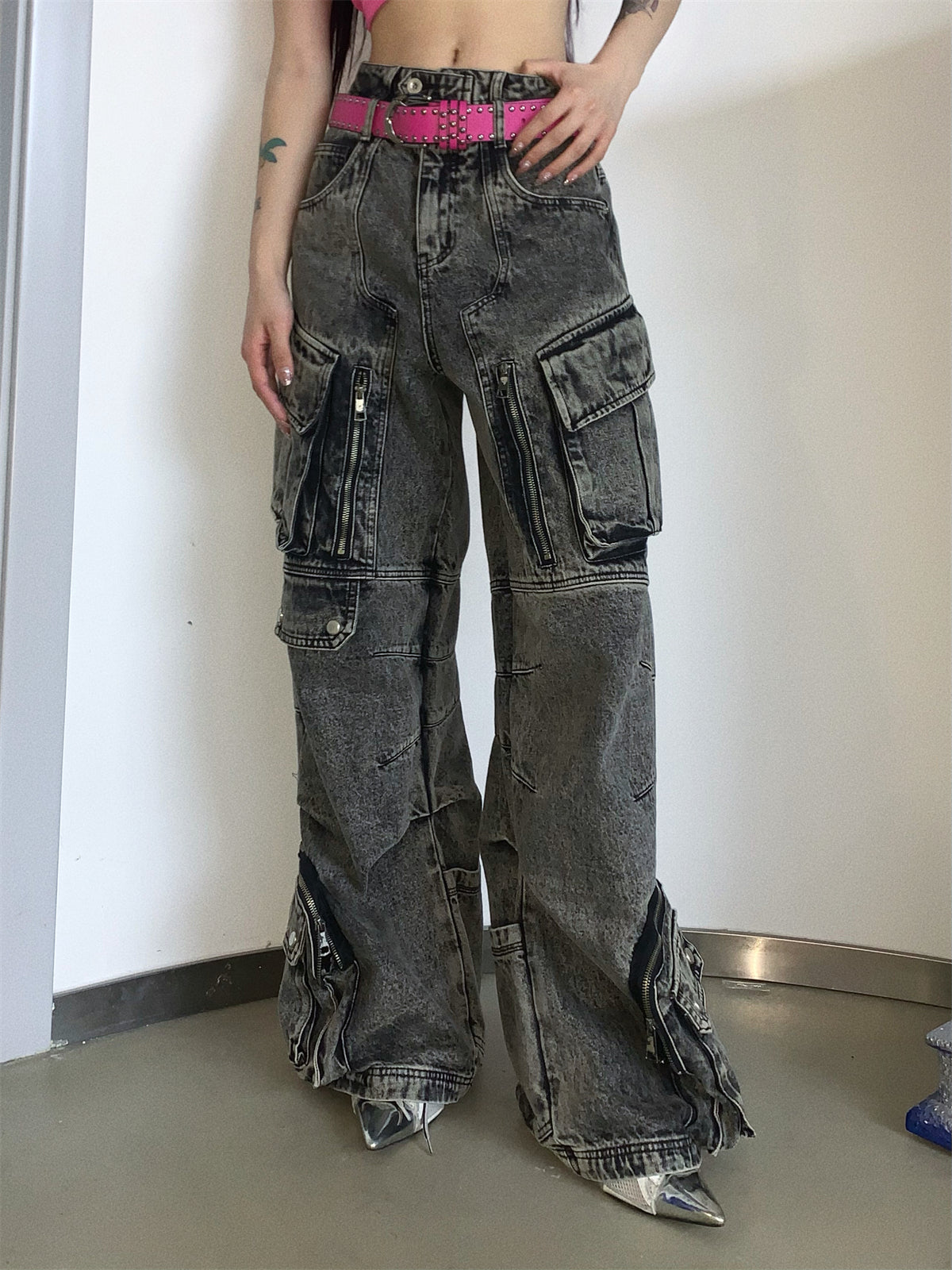 Work Style Multi-Pocket Jeans - Goatlv