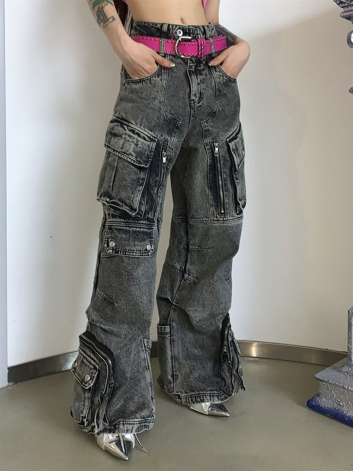 Work Style Multi-Pocket Jeans - Goatlv