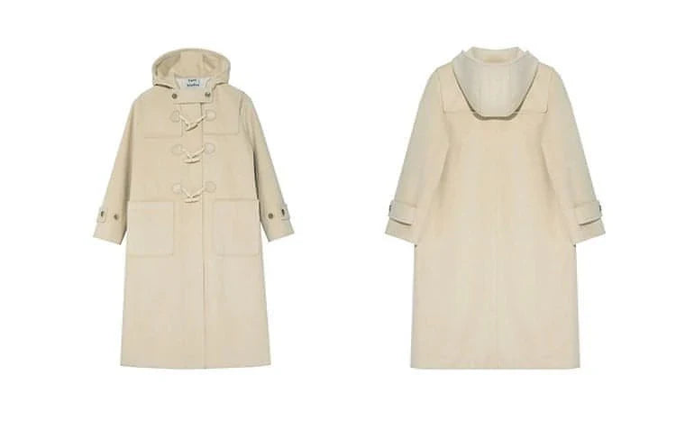 Winter Thicken College Style Hooded Mid-Length Melton Wool Coat - Goatlv