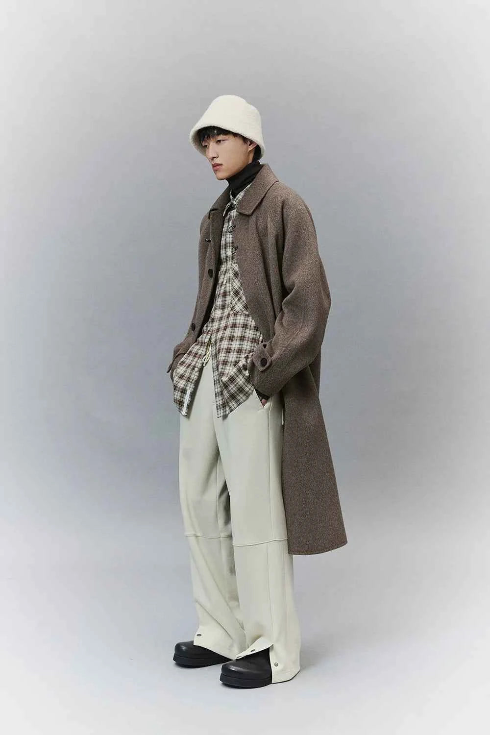 Wool Double-Faced Classic Balmacaan Coat
