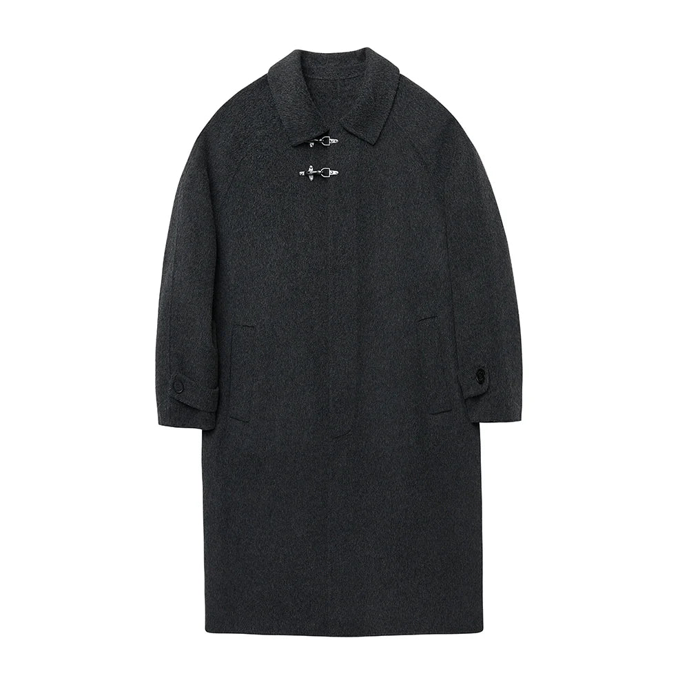 Wool Double-Faced Classic Balmacaan Coat - Goatlv