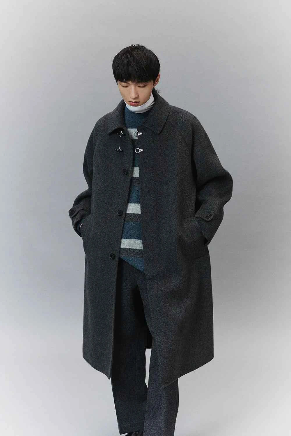 Wool Double-Faced Classic Balmacaan Coat