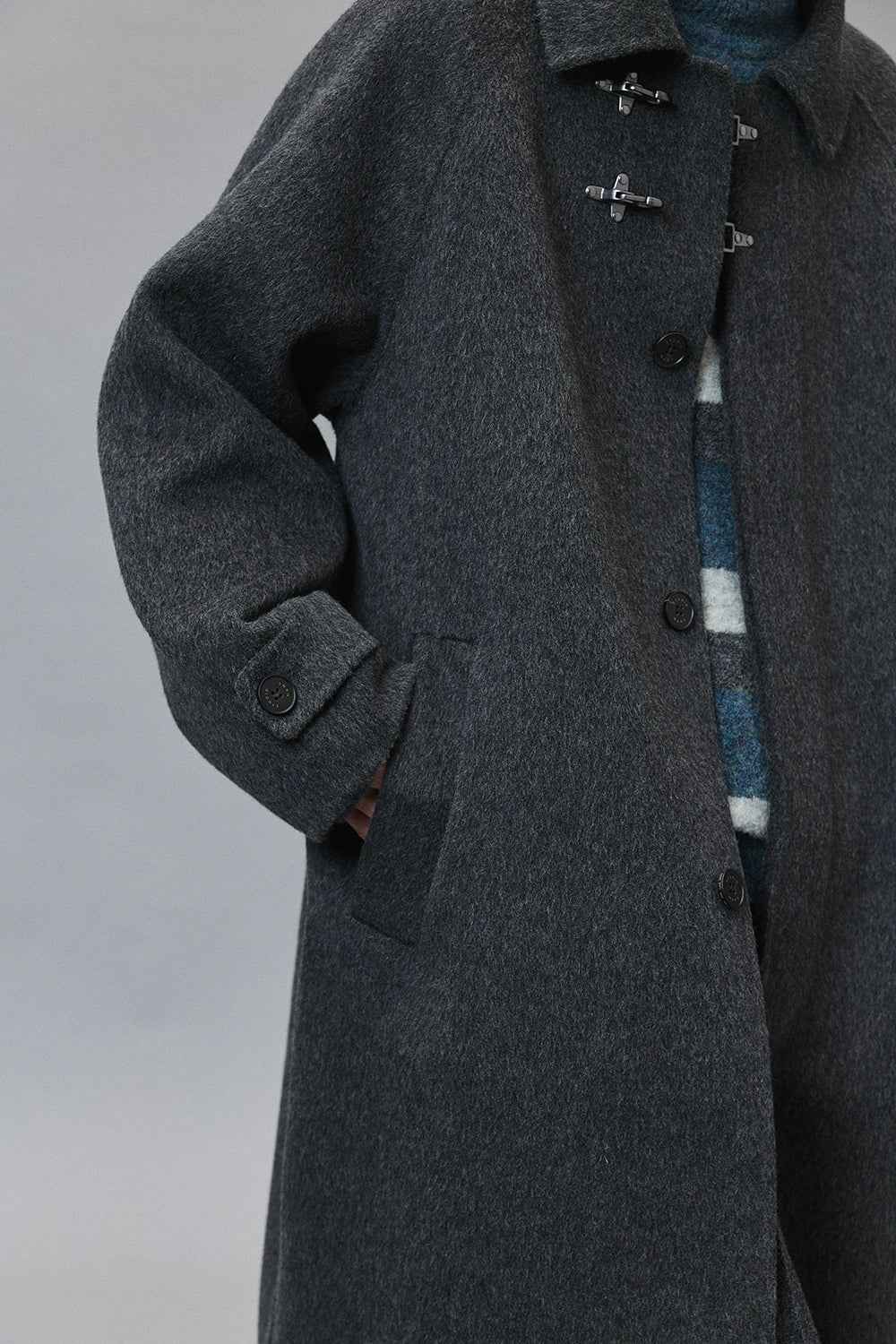 Wool Double-Faced Classic Balmacaan Coat