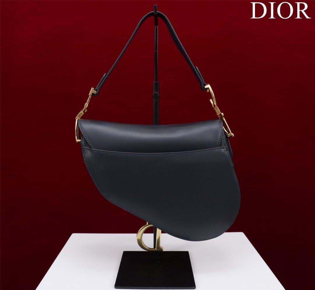 1984 - Saddle Bag With Strap Ultramatte Calfskin Black Gold - GoatLV