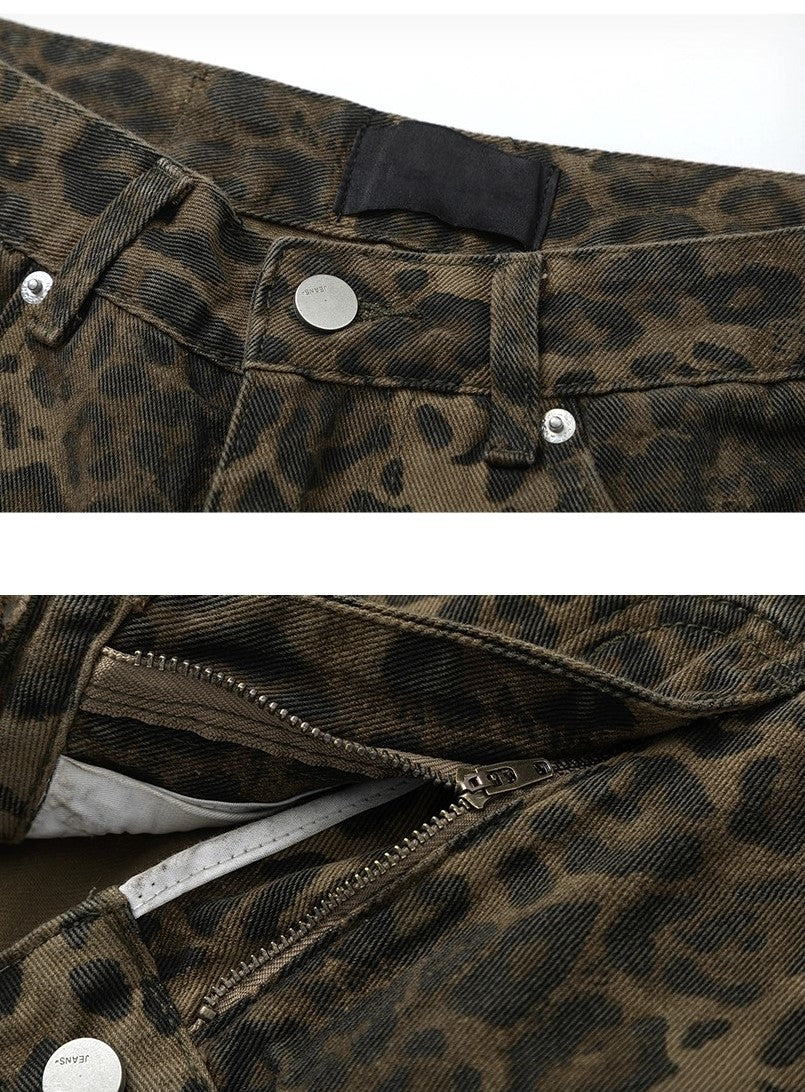 Wild Print Wide Jeans - Goatlv