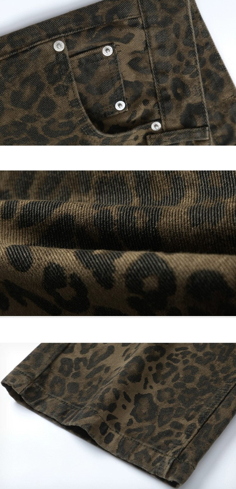 Wild Print Wide Jeans - Goatlv