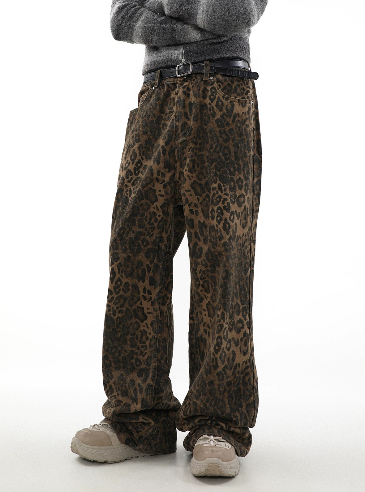 Wild Print Wide Jeans - Goatlv