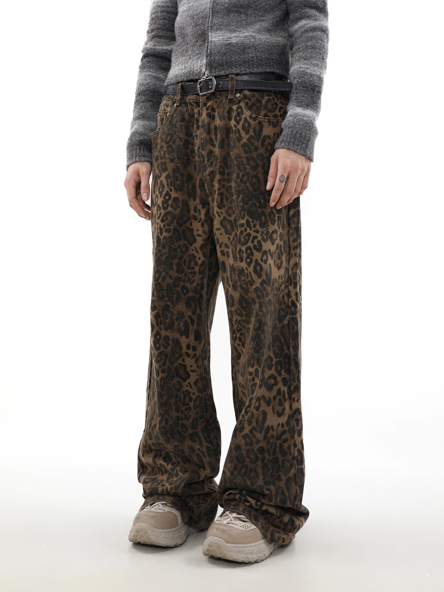 Wild Print Wide Jeans - Goatlv
