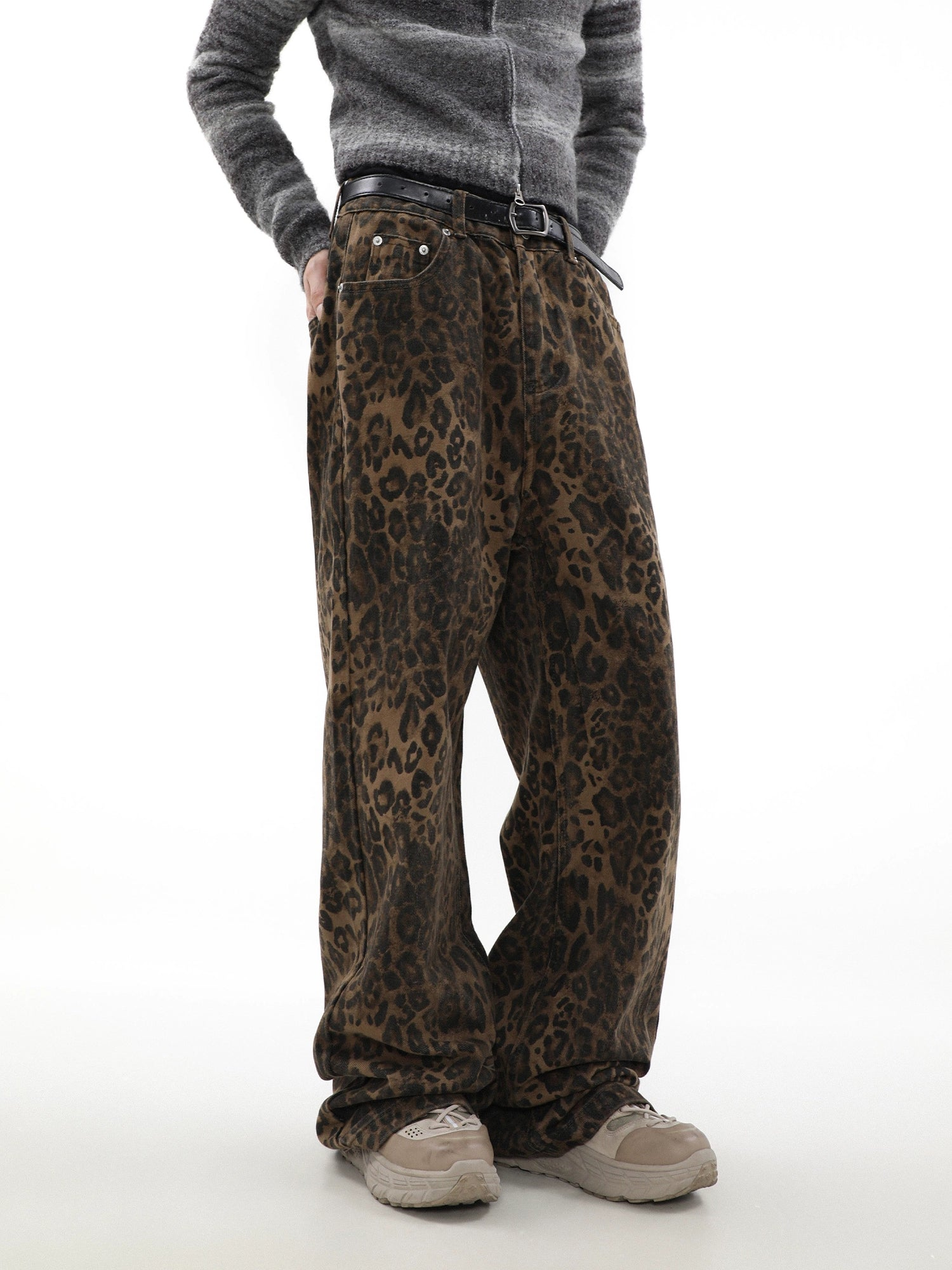 Wild Print Wide Jeans - Goatlv