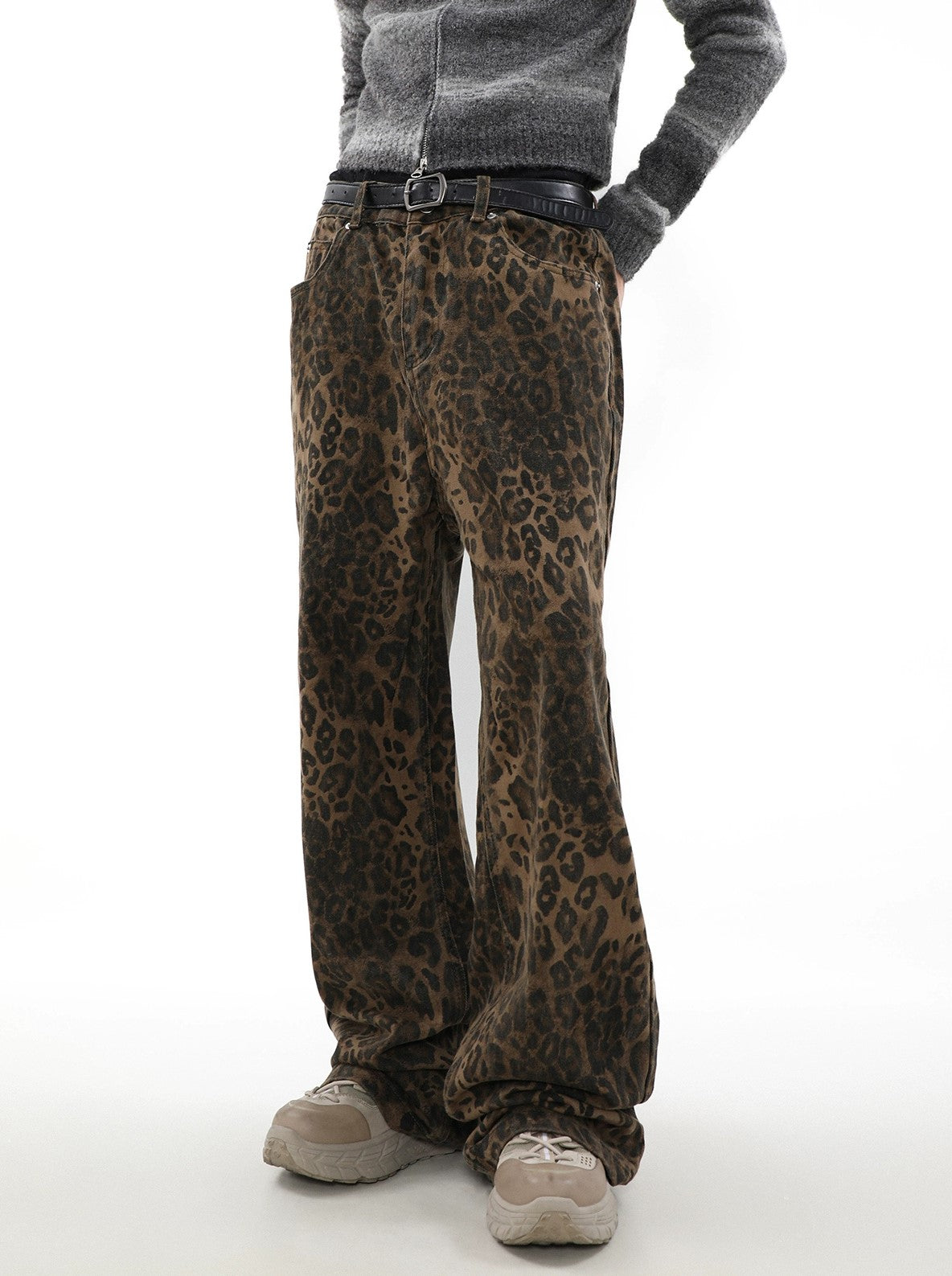 Wild Print Wide Jeans - Goatlv