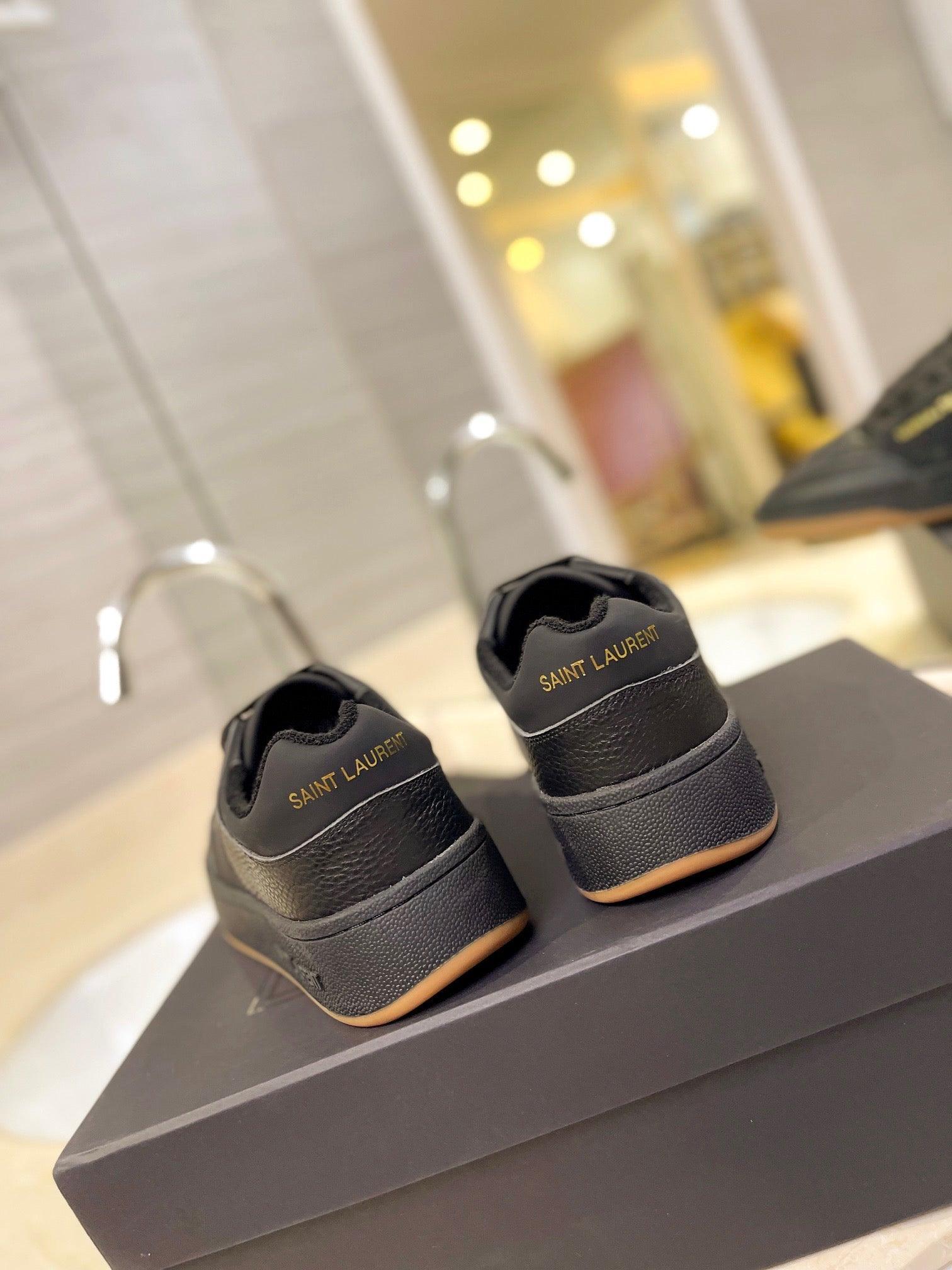 VSL Black Leather Sneakers-168 Designer Sneakers