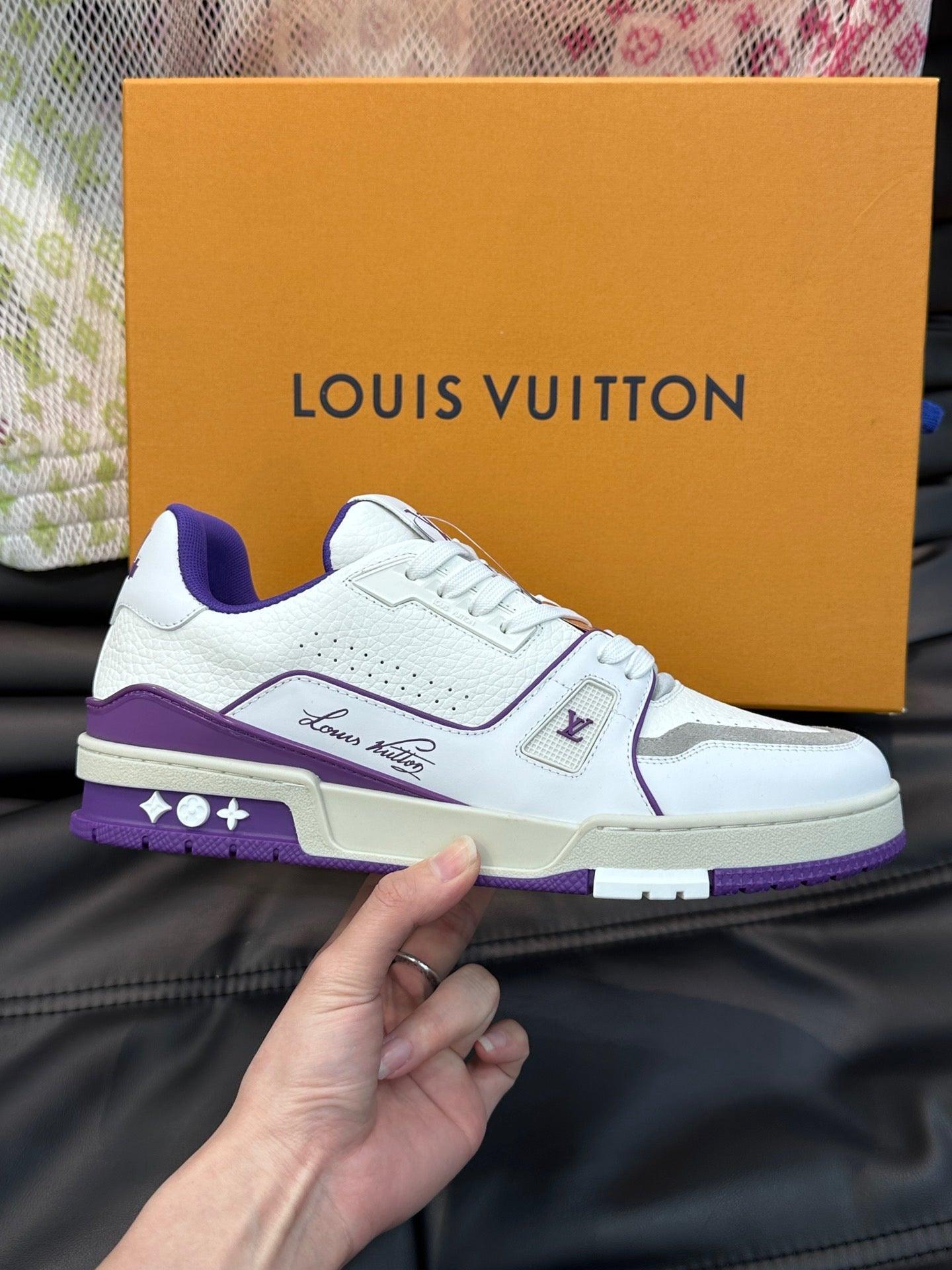 LUV Women's Purple and White Trainer Sneakers-096 Designer Sneakers
