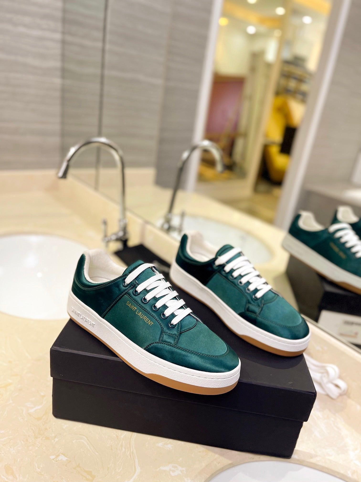 VSL Green Leather Sneakers-173 Designer Sneakers