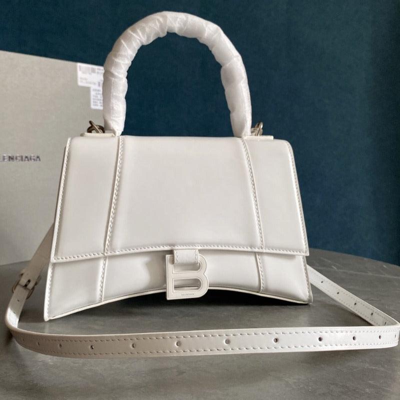 1984 - Hourglass Small Mock-croc Top-handle Bag White - GoatLV