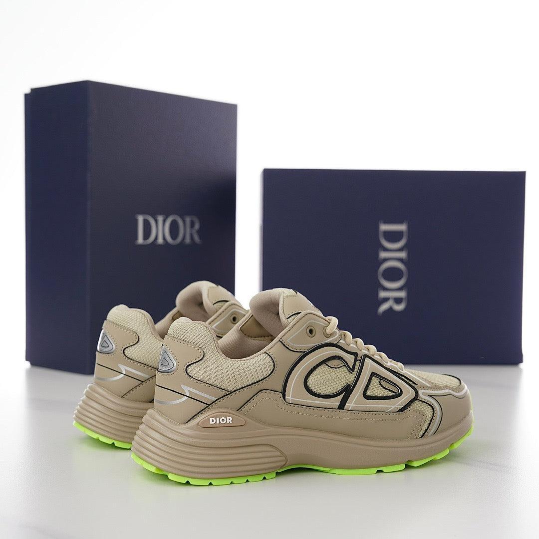 DOR B30 Beige Mesh and Technical Fabric Sneakers -116 Designer Sneakers