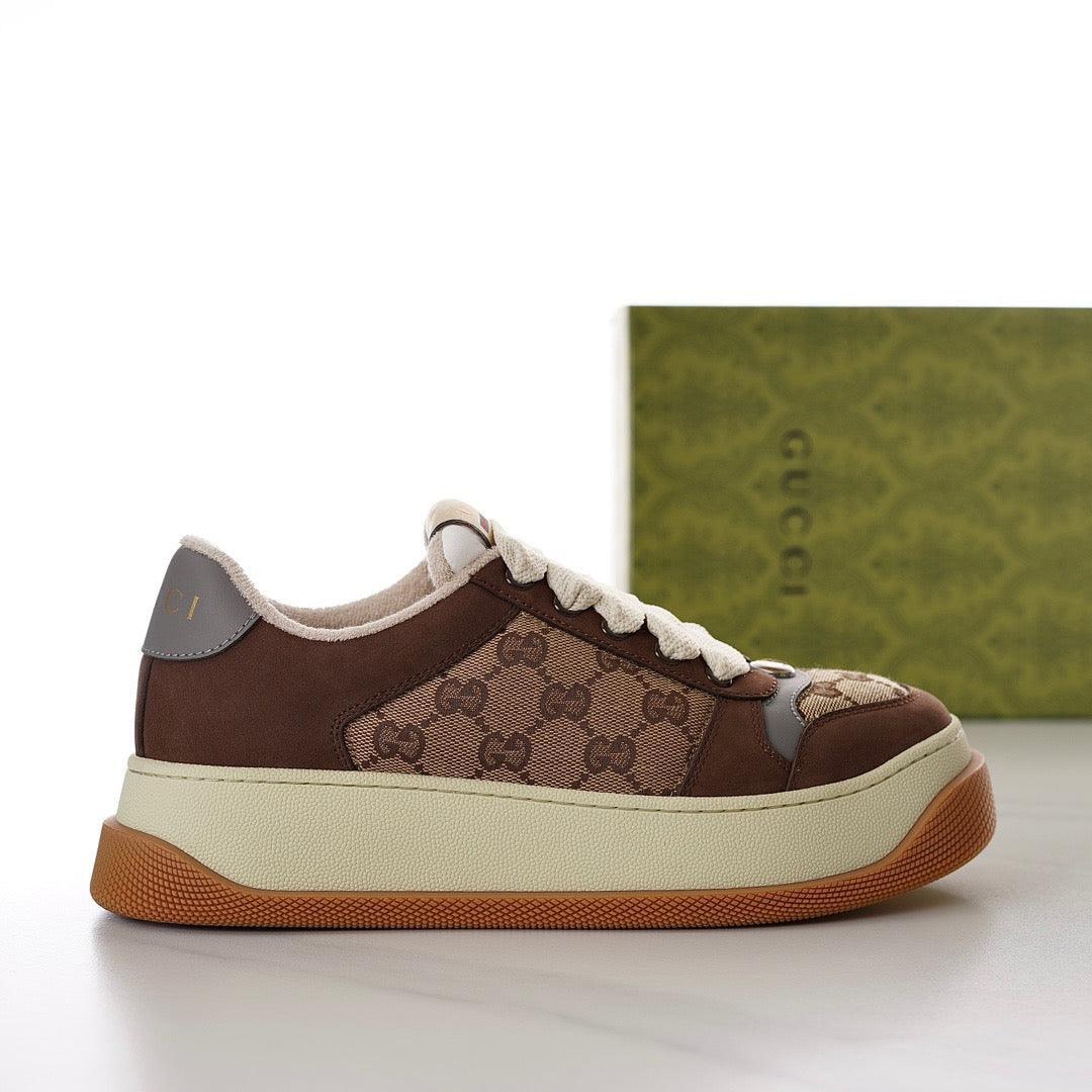 GCI Men's Screener Beige and Ebony Original Canvas Sneakers-183 Designer Sneakers