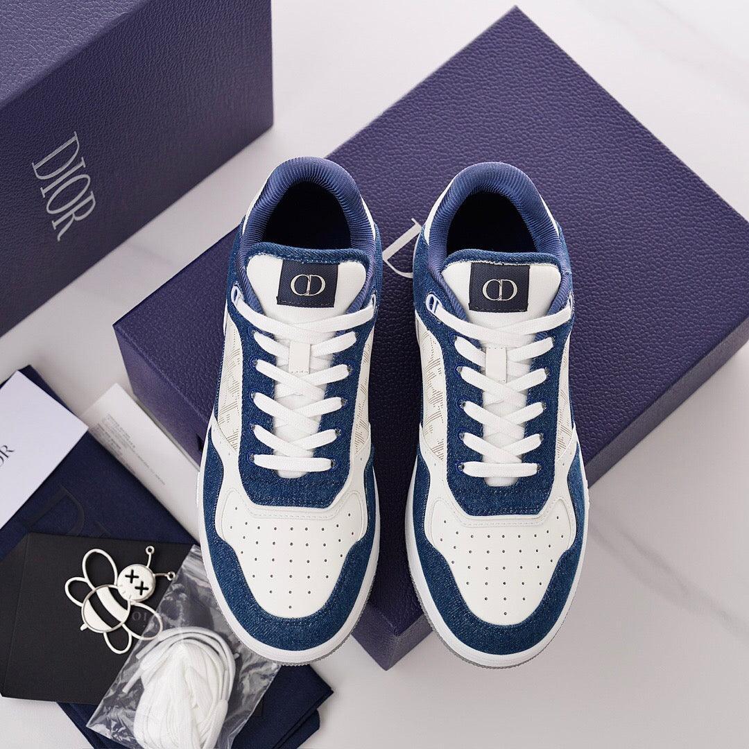 DOR B27 Low-Top Blue and White Sneakers-119 Designer Sneakers
