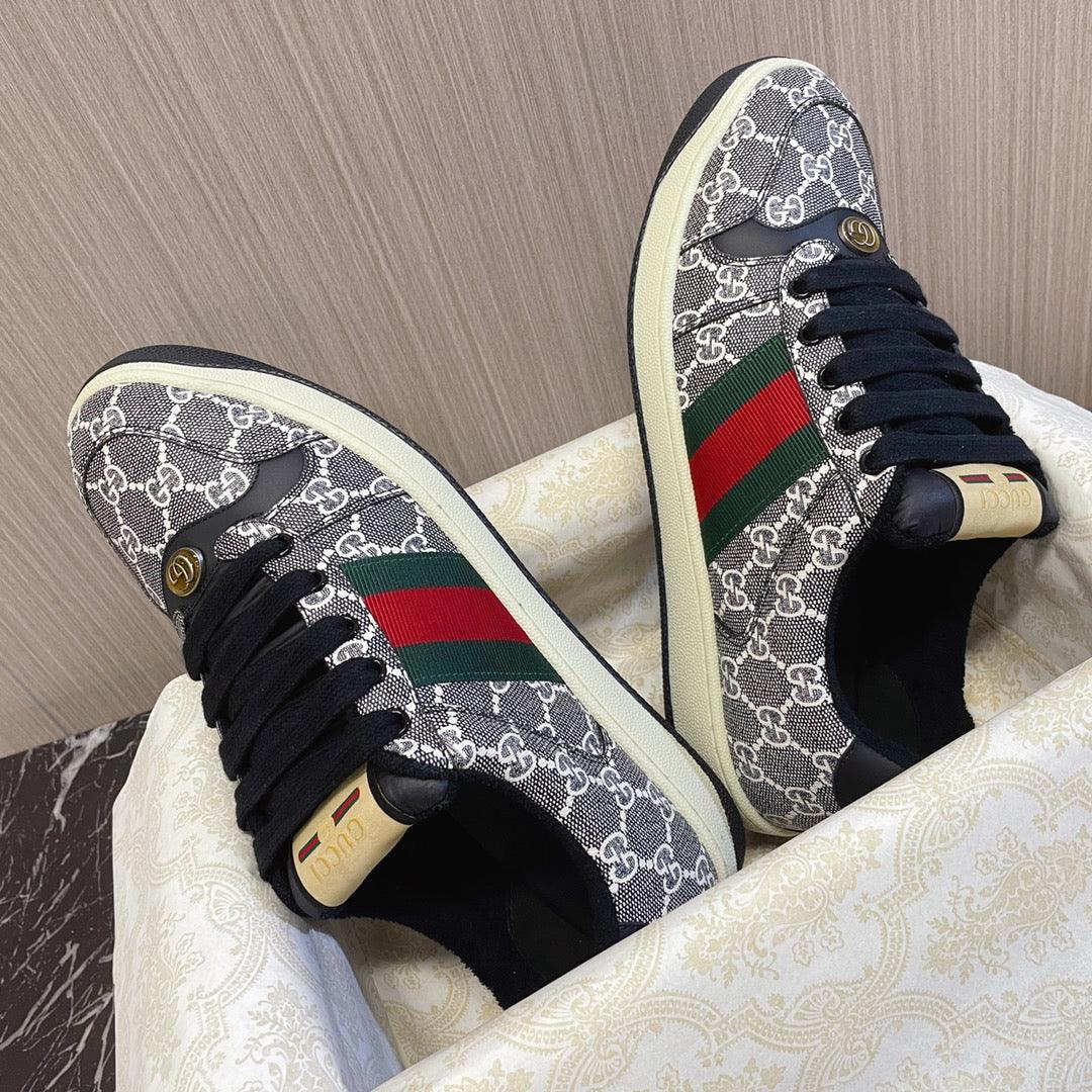 GCI Men's Black and Grey Screener Sneakers-187 Designer Sneakers