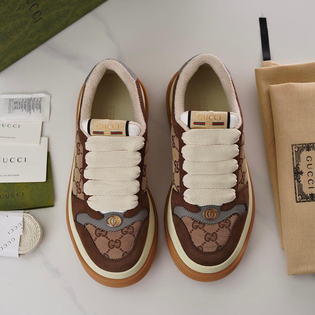 GCI Men's Screener Beige and Ebony Original Canvas Sneakers-183 Designer Sneakers