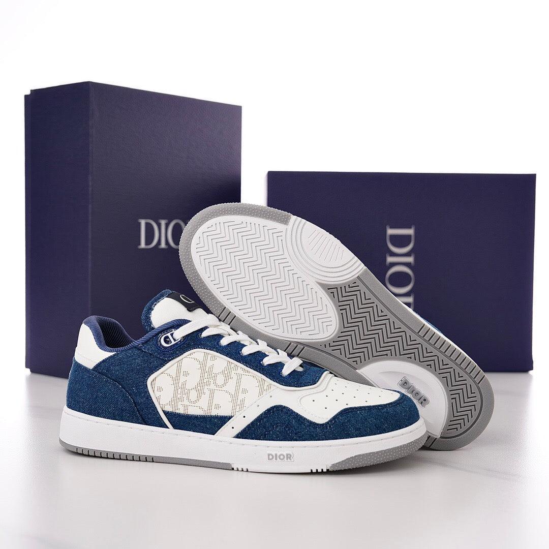DOR B27 Low-Top Blue and White Sneakers-119 Designer Sneakers