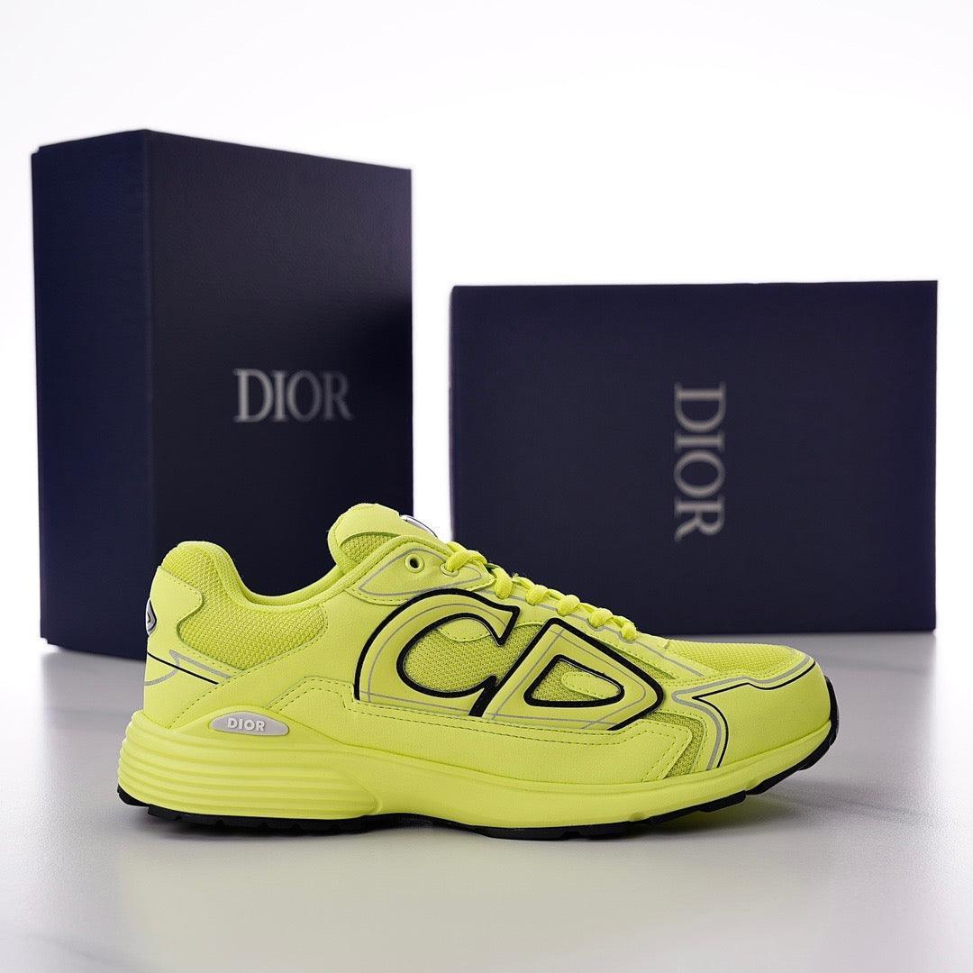 DOR B30 Yellow Mesh and Technical Fabric Sneakers -117 Designer Sneakers