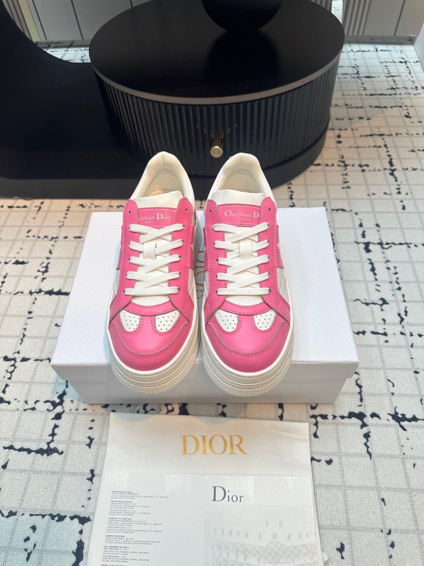 DOR Star Platform Sneaker Pink Calfskin and Suede-162 Designer Sneakers