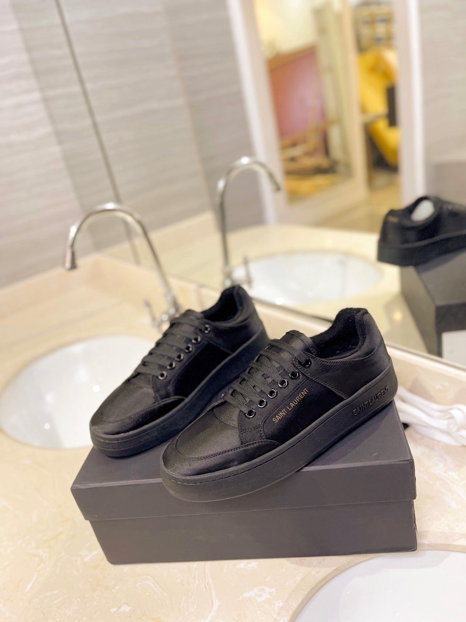 VSL Full Black Leather Sneakers-172 Designer Sneakers