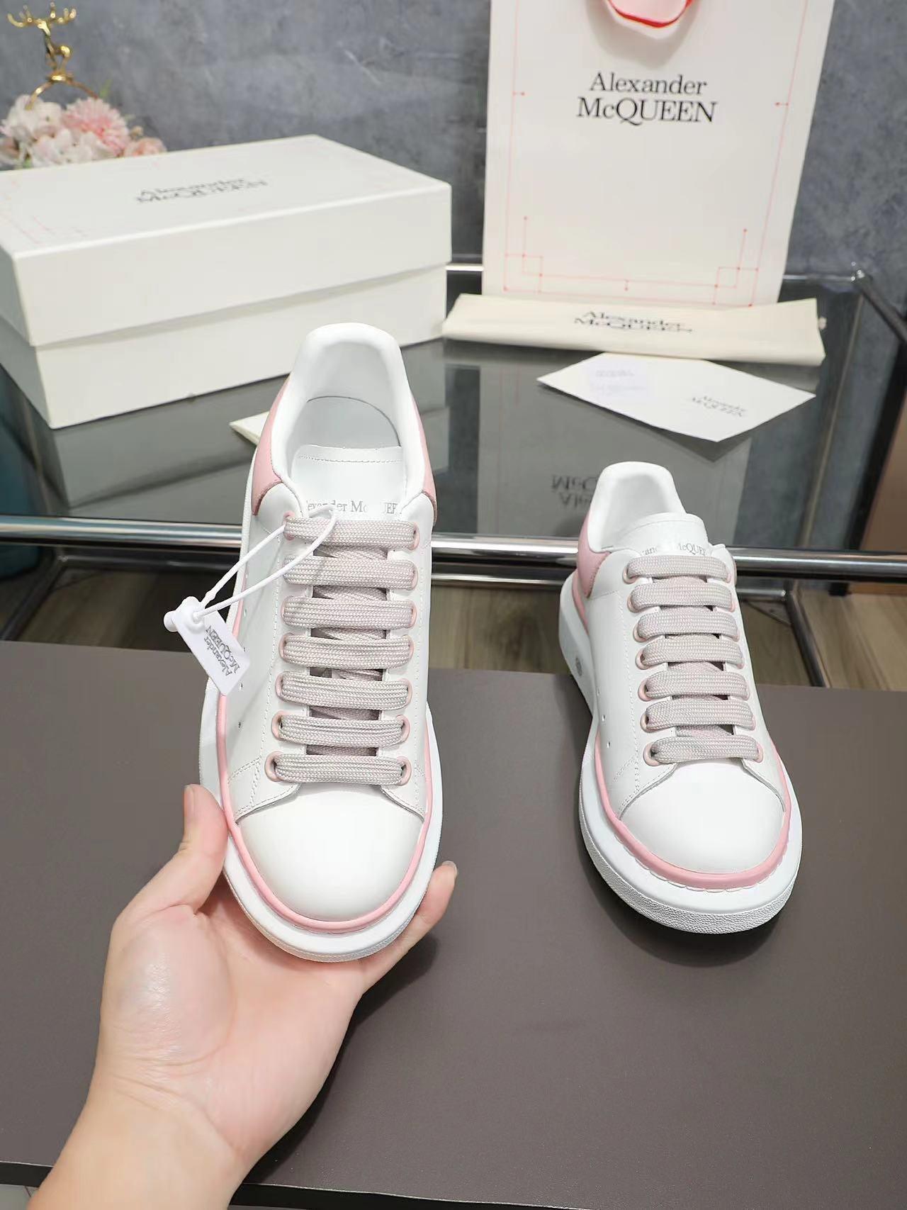ALMC Pink and White Oversized Sneakers-035 Designer Sneakers