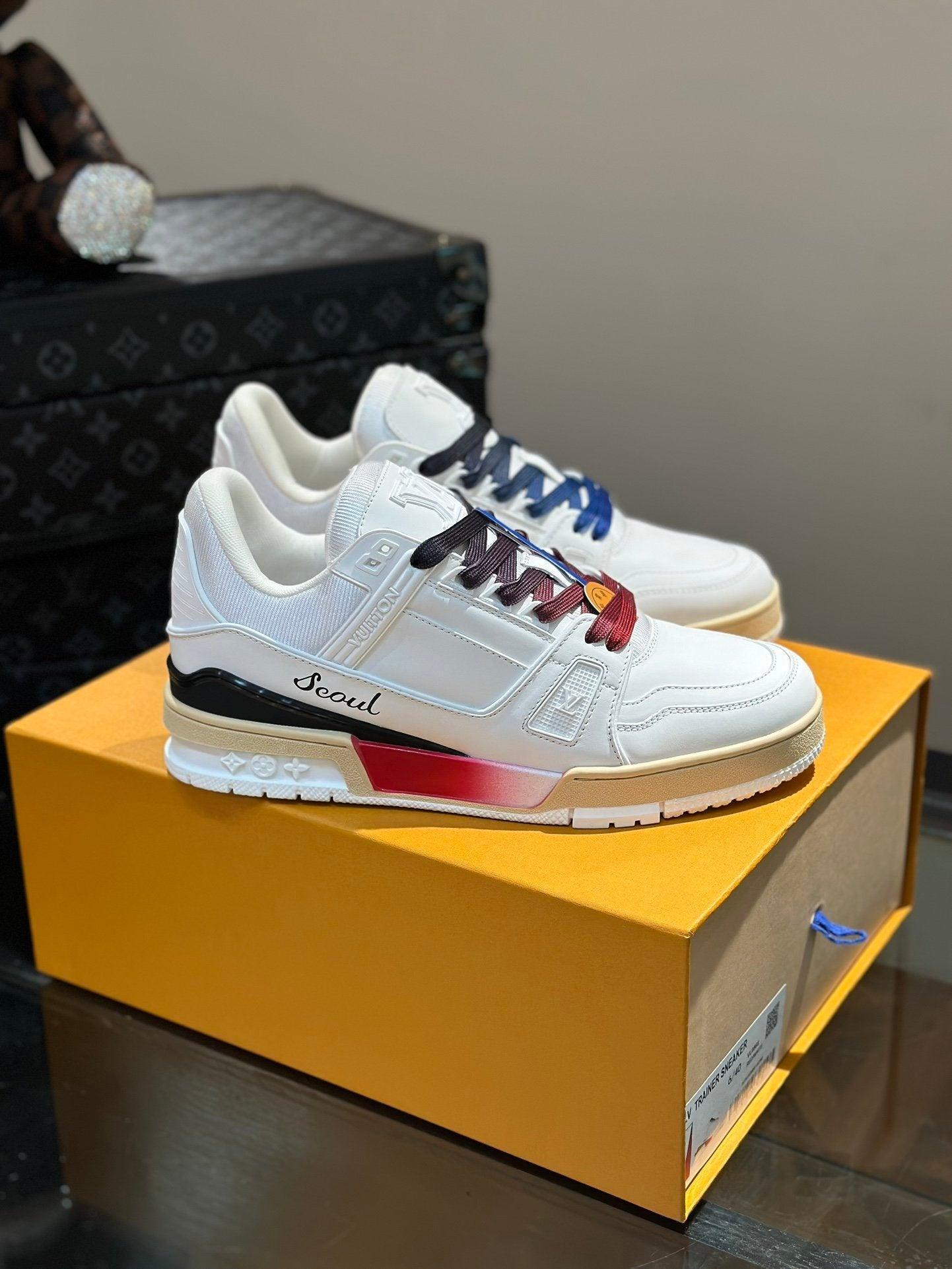 LUV White Trainer Sneakers-086 Designer Sneakers