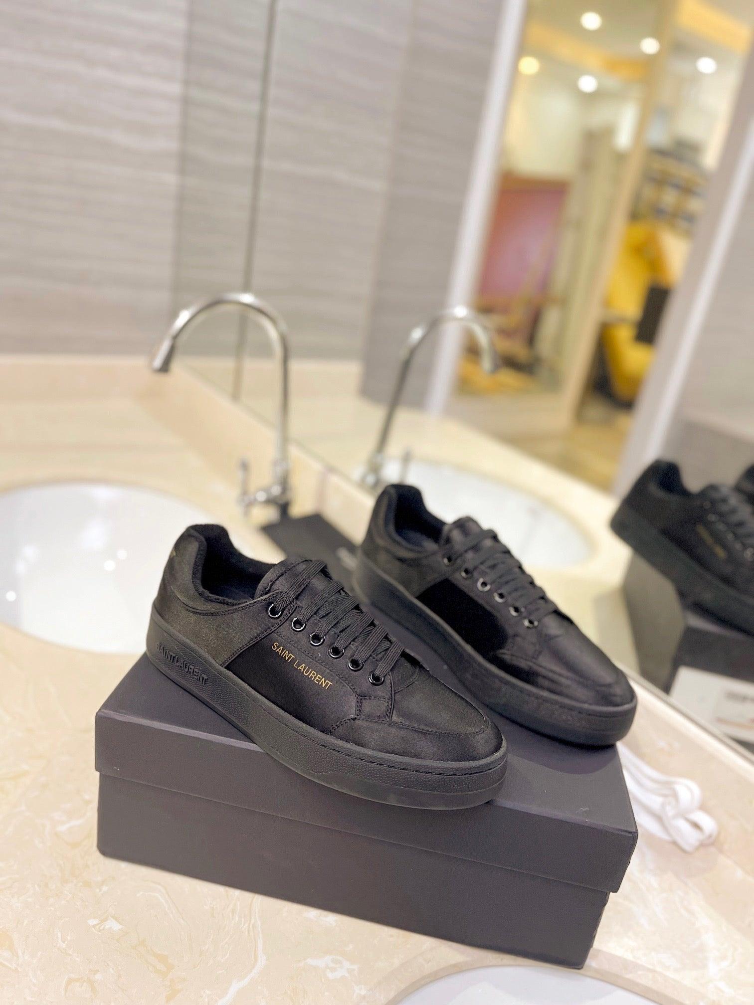 VSL Full Black Leather Sneakers-172 Designer Sneakers
