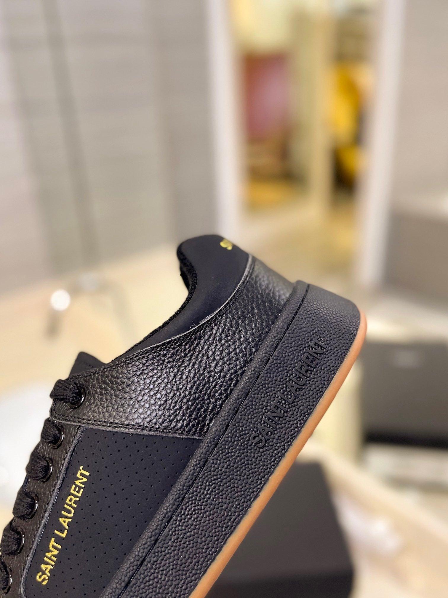 VSL Black Leather Sneakers-168 Designer Sneakers