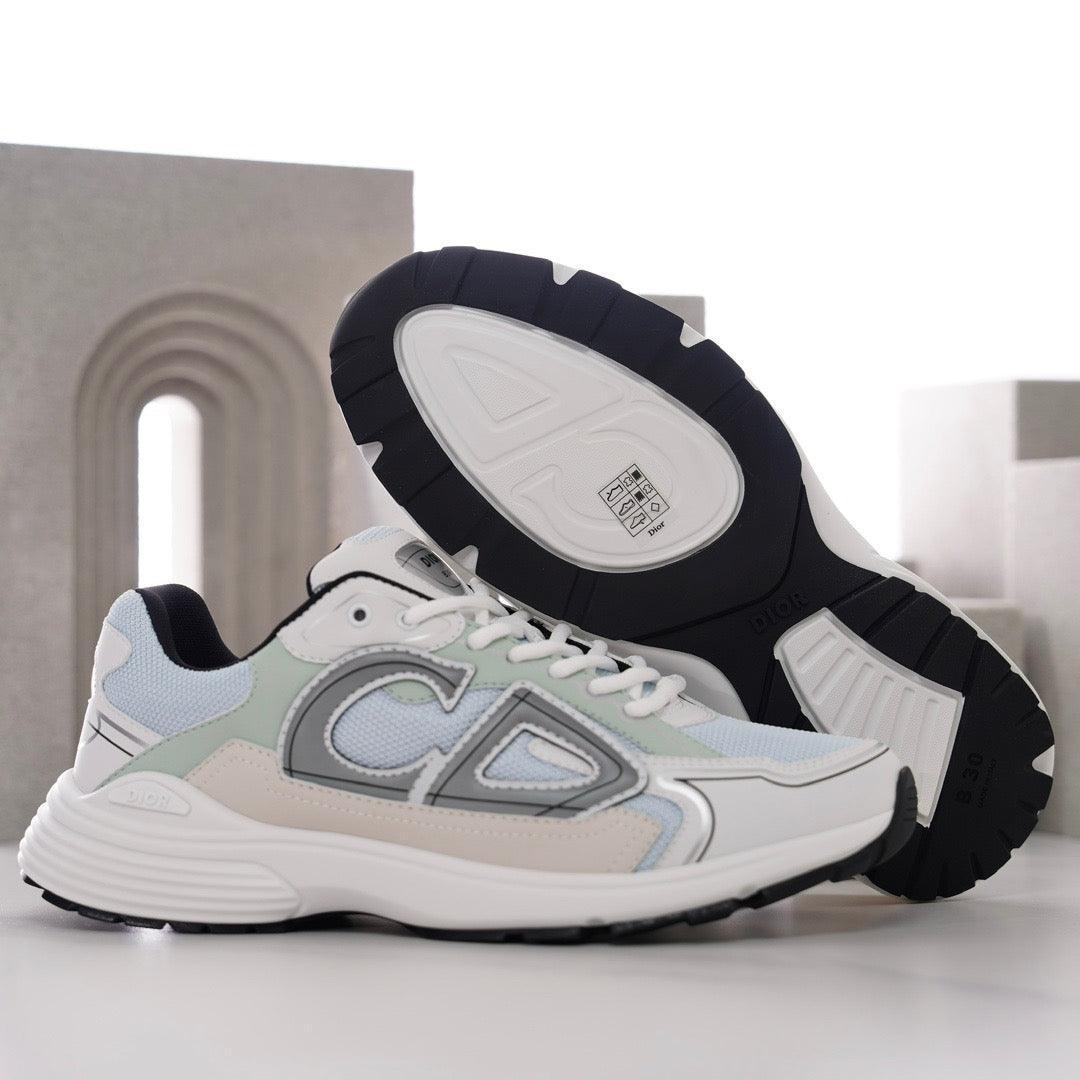 DOR B30 Blue Mesh and Technical Fabric Sneakers -113 Designer Sneakers