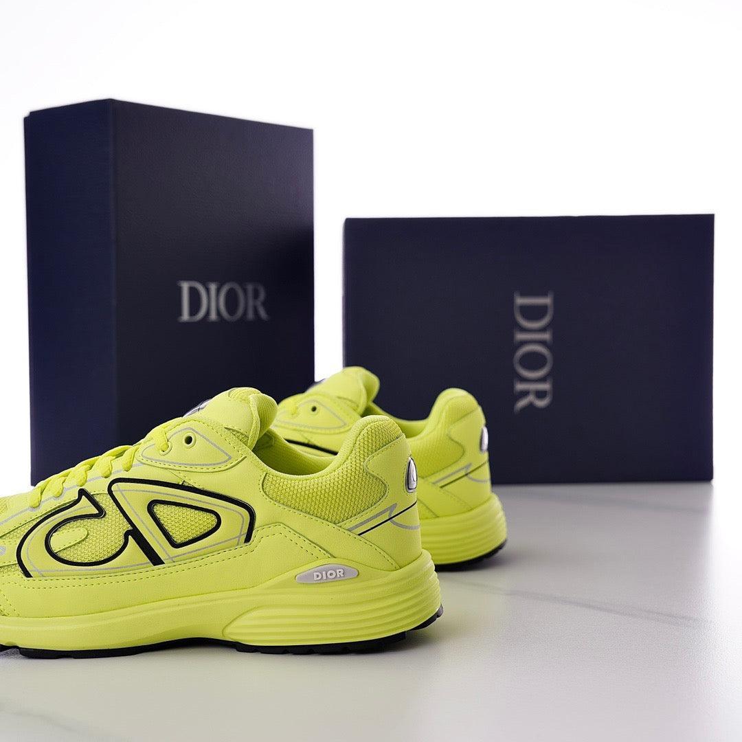 DOR B30 Yellow Mesh and Technical Fabric Sneakers -117 Designer Sneakers