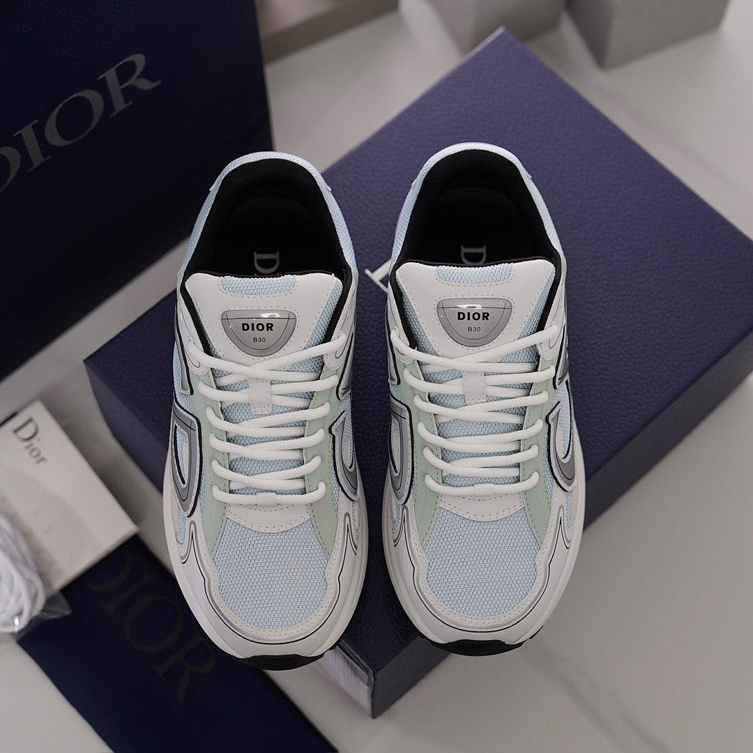 DOR B30 Blue Mesh and Technical Fabric Sneakers -113 Designer Sneakers