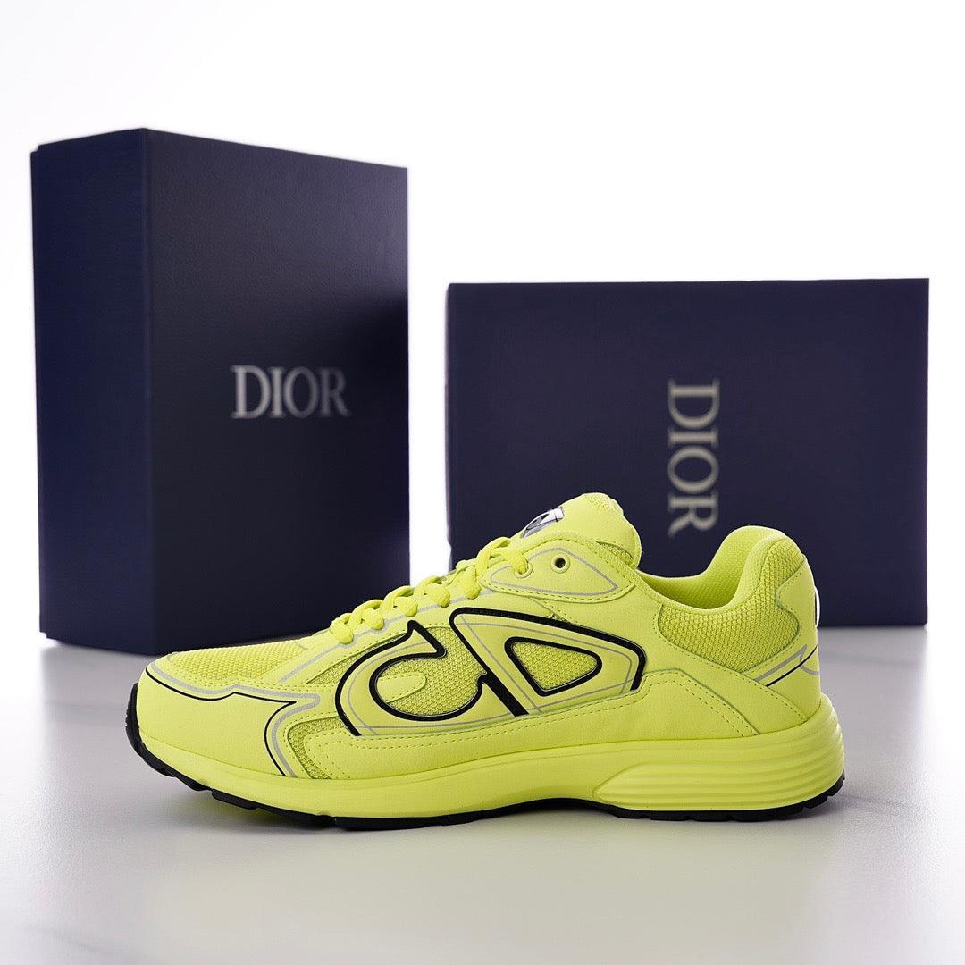 DOR B30 Yellow Mesh and Technical Fabric Sneakers -117 Designer Sneakers