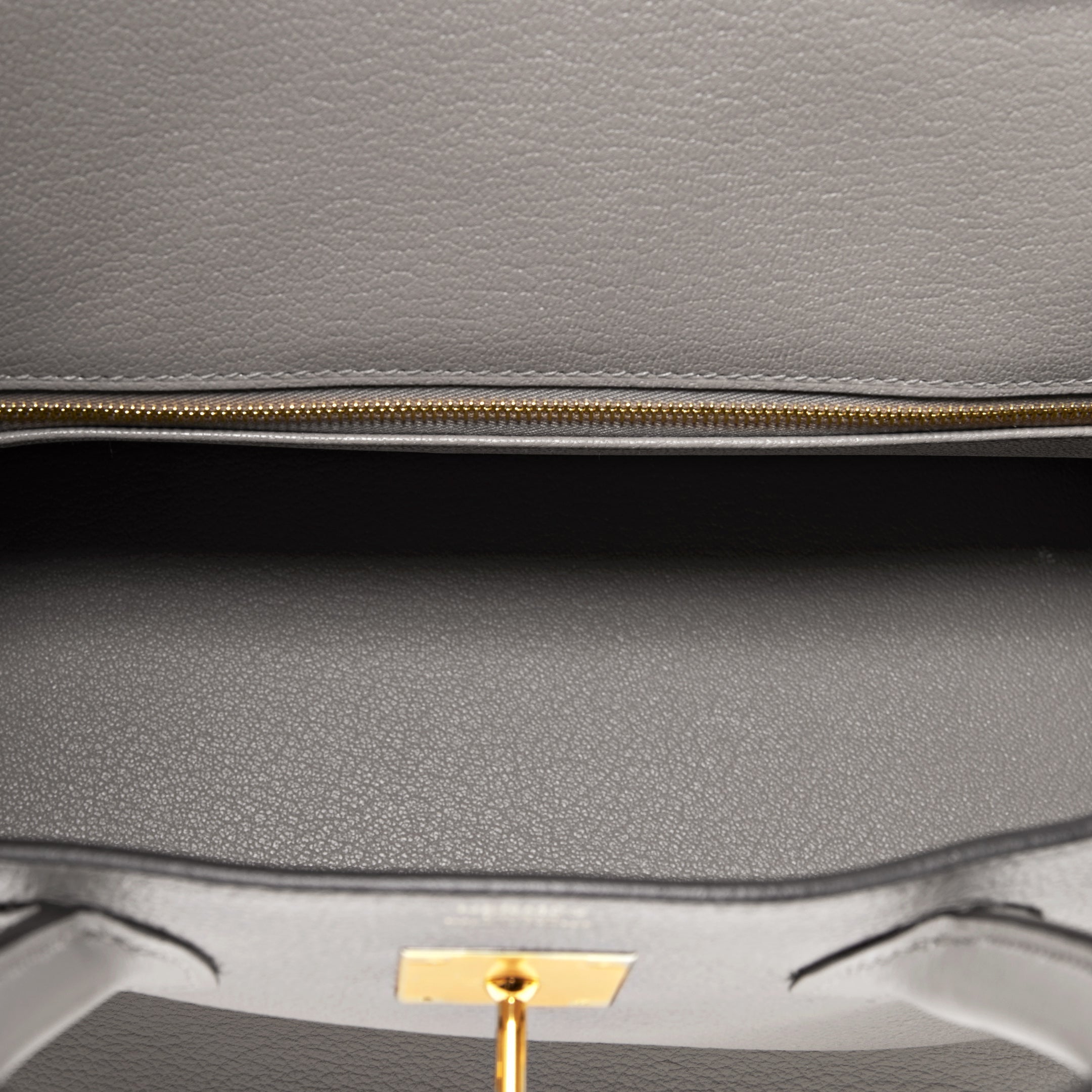 HMS Birkin 30 Gris Togo Leather Gold Hardware.