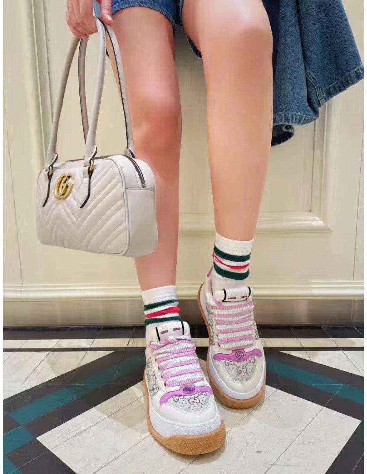 GCI Pink Screener Low Top Sneakers-043 Designer Sneakers