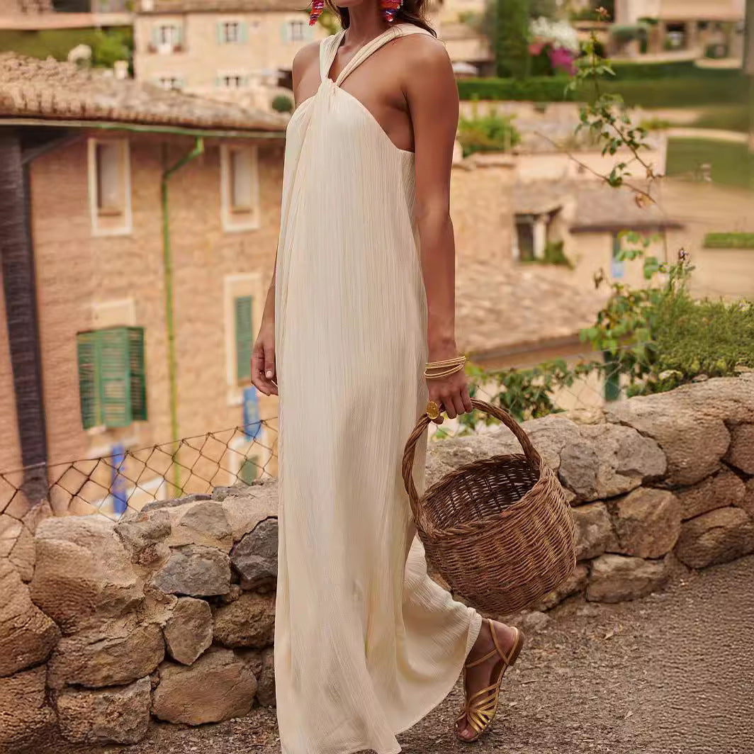 Backless Cross Shoulder Strap Dress Women Nyzzle