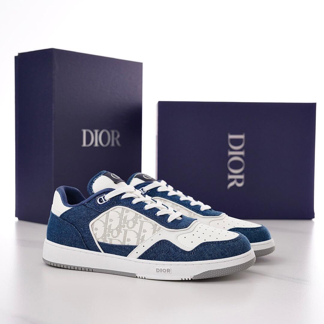 DOR B27 Low-Top Blue and White Sneakers-119 Designer Sneakers