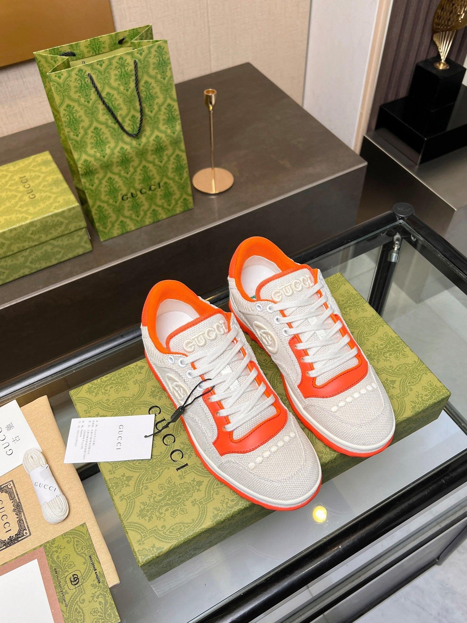 GCI Orange and White MAC80 Sneakers-042 Designer Sneakers