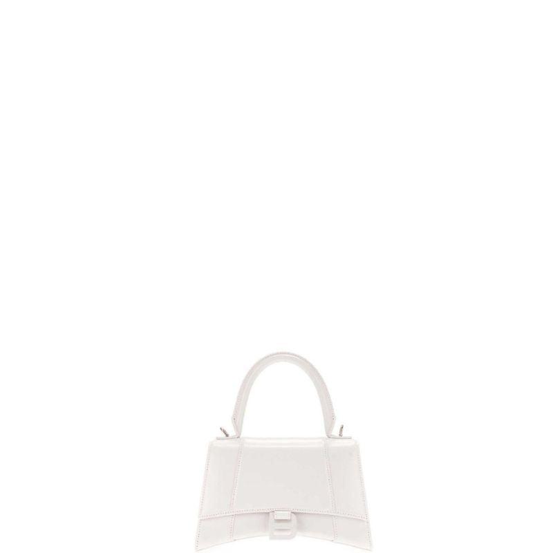 1984 - Hourglass Small Mock-croc Top-handle Bag White - GoatLV