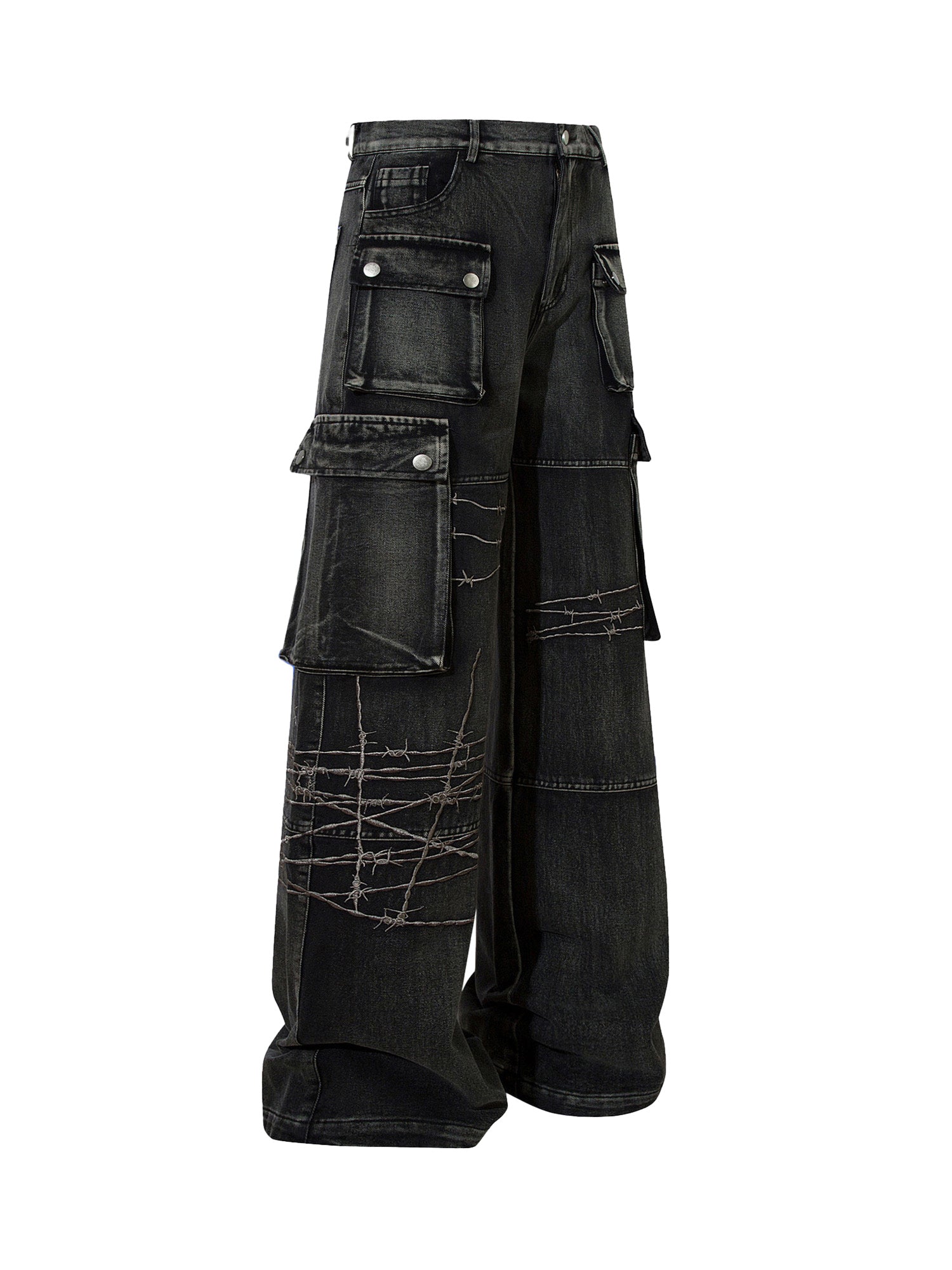 Goatlv High Street Embroidery Hip-Hop Jeans - 2122 - Goatlv