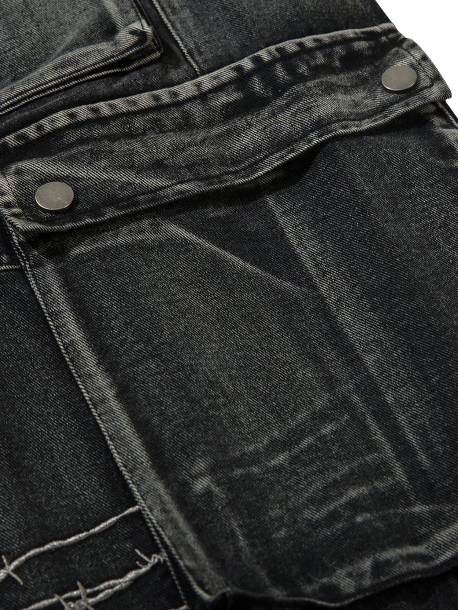 Goatlv High Street Embroidery Hip-Hop Jeans - 2122 - Goatlv